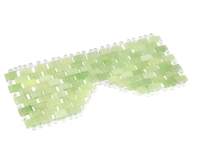 Masque Facial en Jade pour les yeux, masseur rafraîchissant pour le sommeil, Masque Facial et Peigne