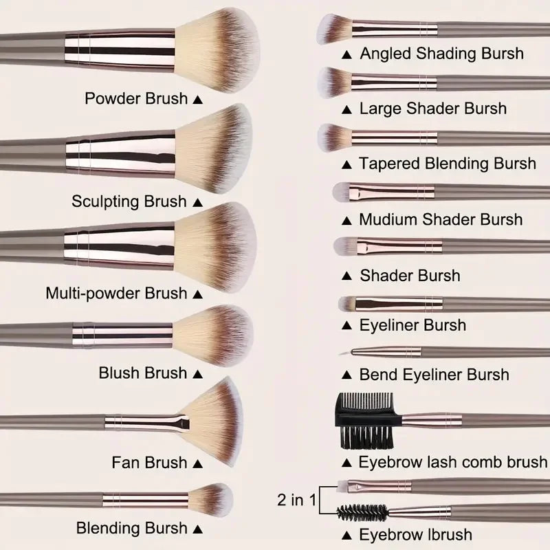 Pinceau de Maquillage Professionnel 3-20Pcs