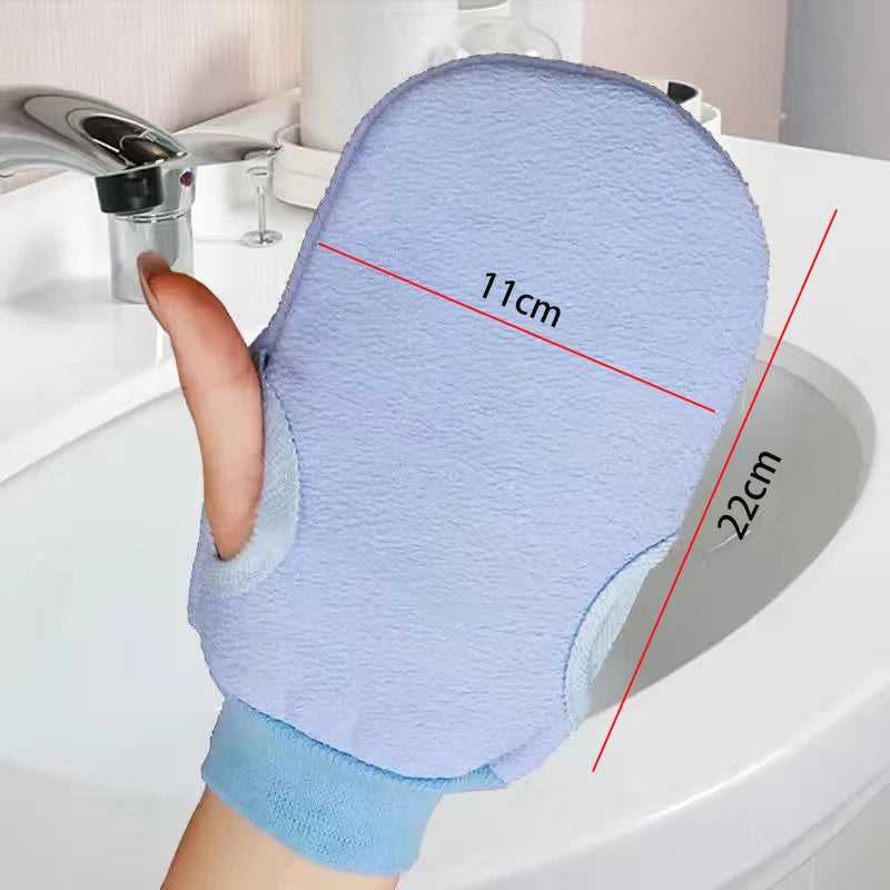 Gants de Douche Exfoliants Réversibles – Gommage Corporel et Nettoyage du Dos, Accessoire de Bain Pratique