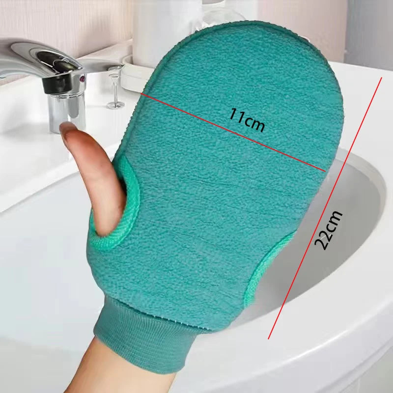 Gants de Douche Exfoliants Réversibles – Gommage Corporel et Nettoyage du Dos, Accessoire de Bain Pratique