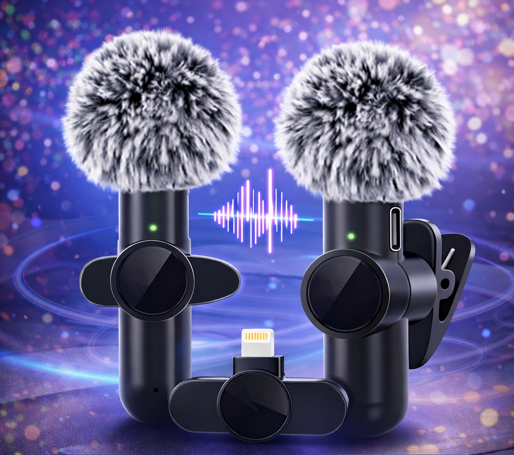 Microphone Lavallière sans fil 2.4G – Audio et Vidéo Haute Qualité