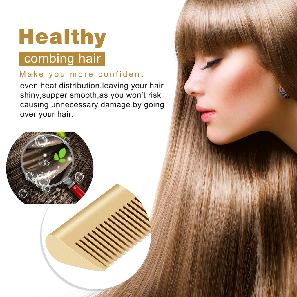 Peigne Chauffant Électrique 2 en 1 – Brosse Lissante & Fer à Lisser