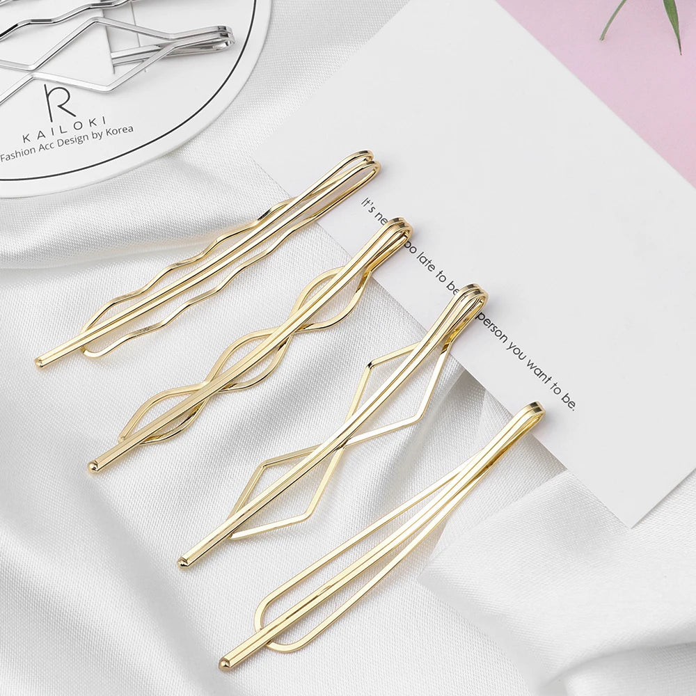 Pince à Cheveux Géométrique Losange Genenic – Barrette Métal Dorée/Argentée Style Coréen pour Femme & Fille