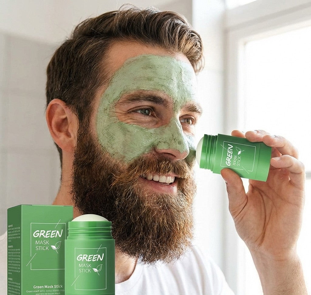 Bâton de Masque à l’Argile au Thé Vert – Nettoyage Profond, Anti-Acné & Réduction des Points Noirs (40g)