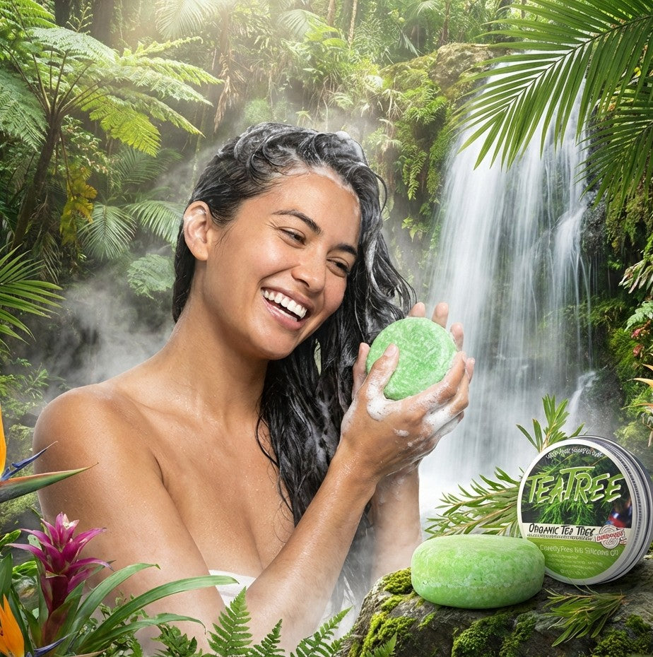 Shampoing Végétal à l’Huile Essentielle d’Arbre à Thé – Pureté, Fraîcheur & Force