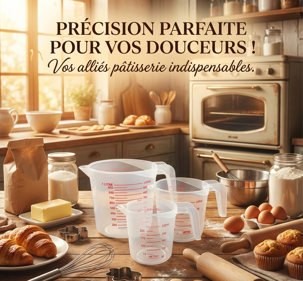 Set de 3 Tasses à Mesurer 250/500/1000 ml – Précision & Polyvalence