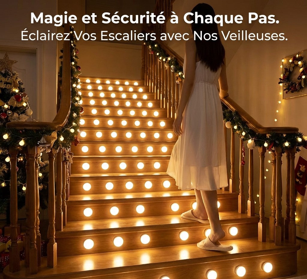 Veilleuse LED avec Détecteur de Mouvement – Sans Fil & Rechargeable par USB