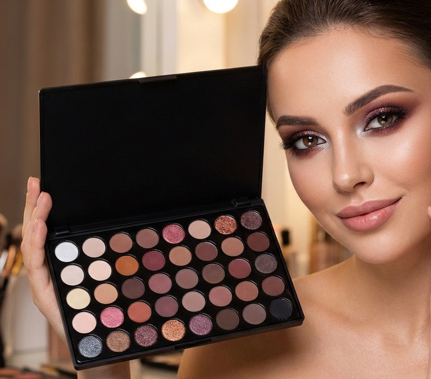 Palette de Fards à Paupières Pailletés – 40 Couleurs, Longue Durée et Étanche