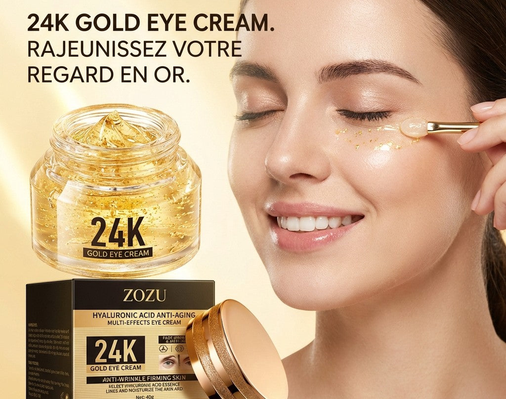 Crème pour les Yeux à l’Acide Hyaluronique & Or 24K