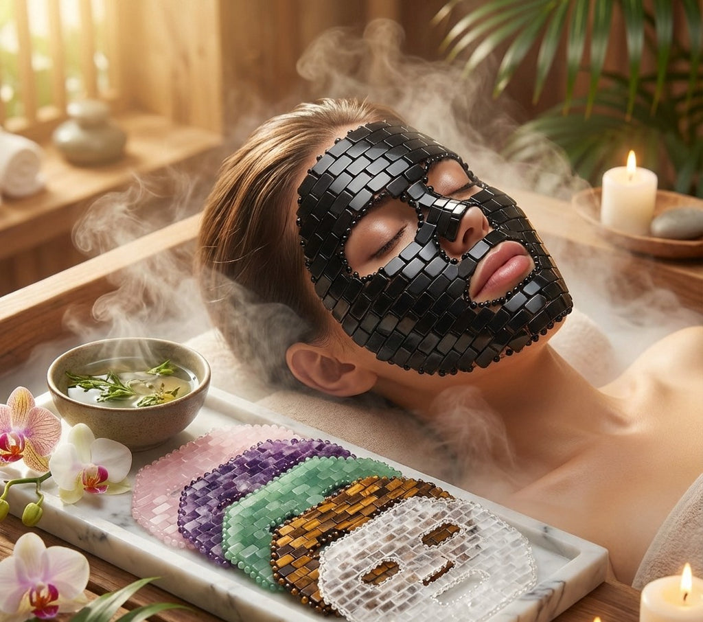 Jade Full Face Mask Massager Stone Sleep Mask Face Massager