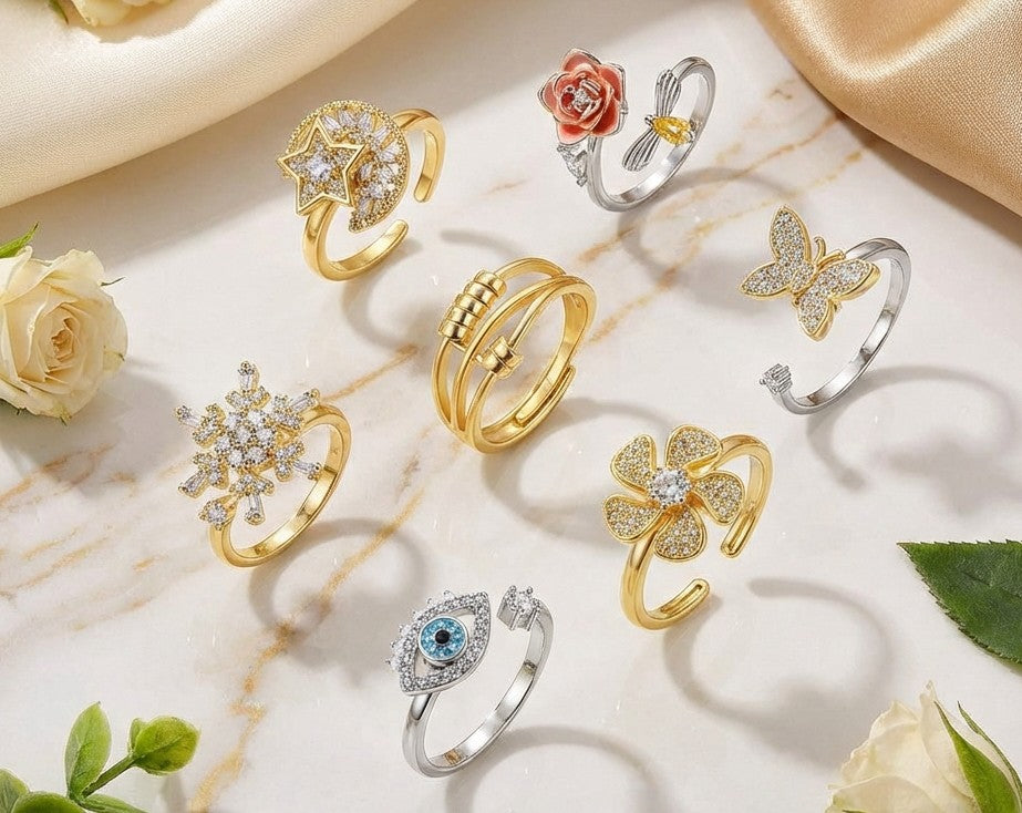 Bague Multichoix – Style Cocktails, Anti-Stress, Tendance et Parfait pour Offrir