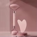 Roller de Jade Pour Soin du Visage 2 pièces Rose – Soin Anti-Âge et Détoxifiant Naturel