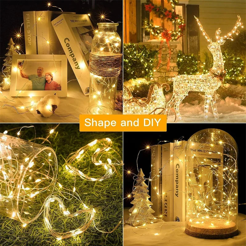 Rideau Lumineux LED à Fil de Cuivre – 8 Modes avec Télécommande USB