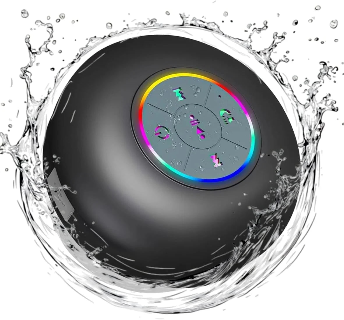 Haut-Parleur De Douche Bluetooth Mini Portable Sans Fil Avec Micro, Ventouse IPX4 Résistant À L’Eau, Piscine Et Rivière