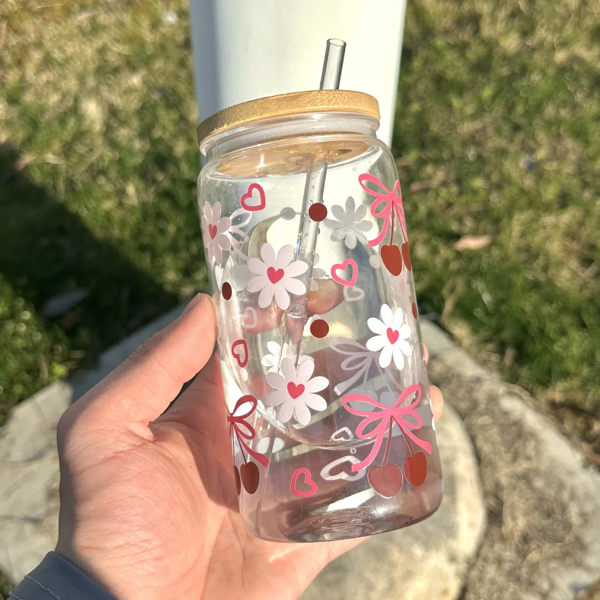 Tasse Réutilisable 500ml – Bouteille Style Pot avec Couvercle & Paille