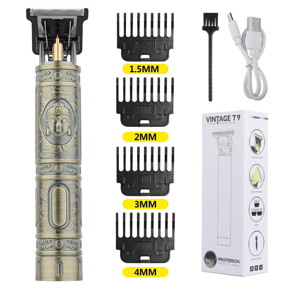 Tondeuse Cheveux Rétro T9 – Rasoir Electrique Professionnel pour Homme