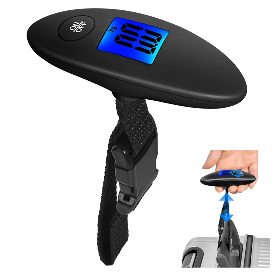 Balance à Bagages Portable Numérique 40 kg avec Ecran à Cristaux Liquides Rétroéclairé