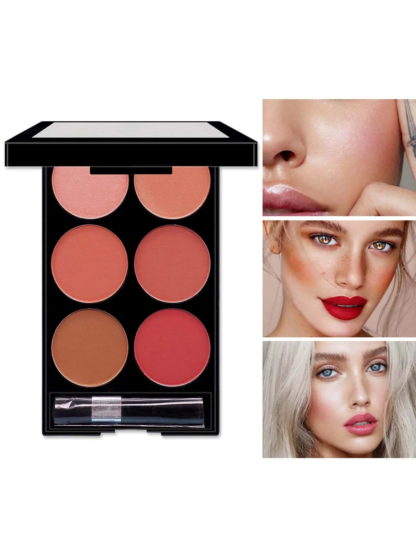 Palette 6pcs, Fards à Joues et Contours