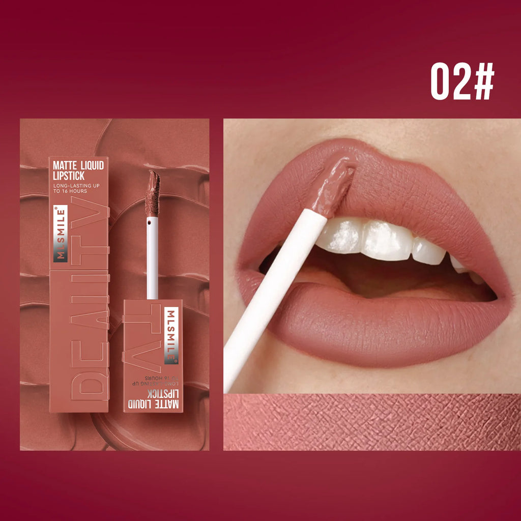 Rouge à Lèvres Liquide Satin Velours – Anti-Adhésif, Imperméable & Longue Durée