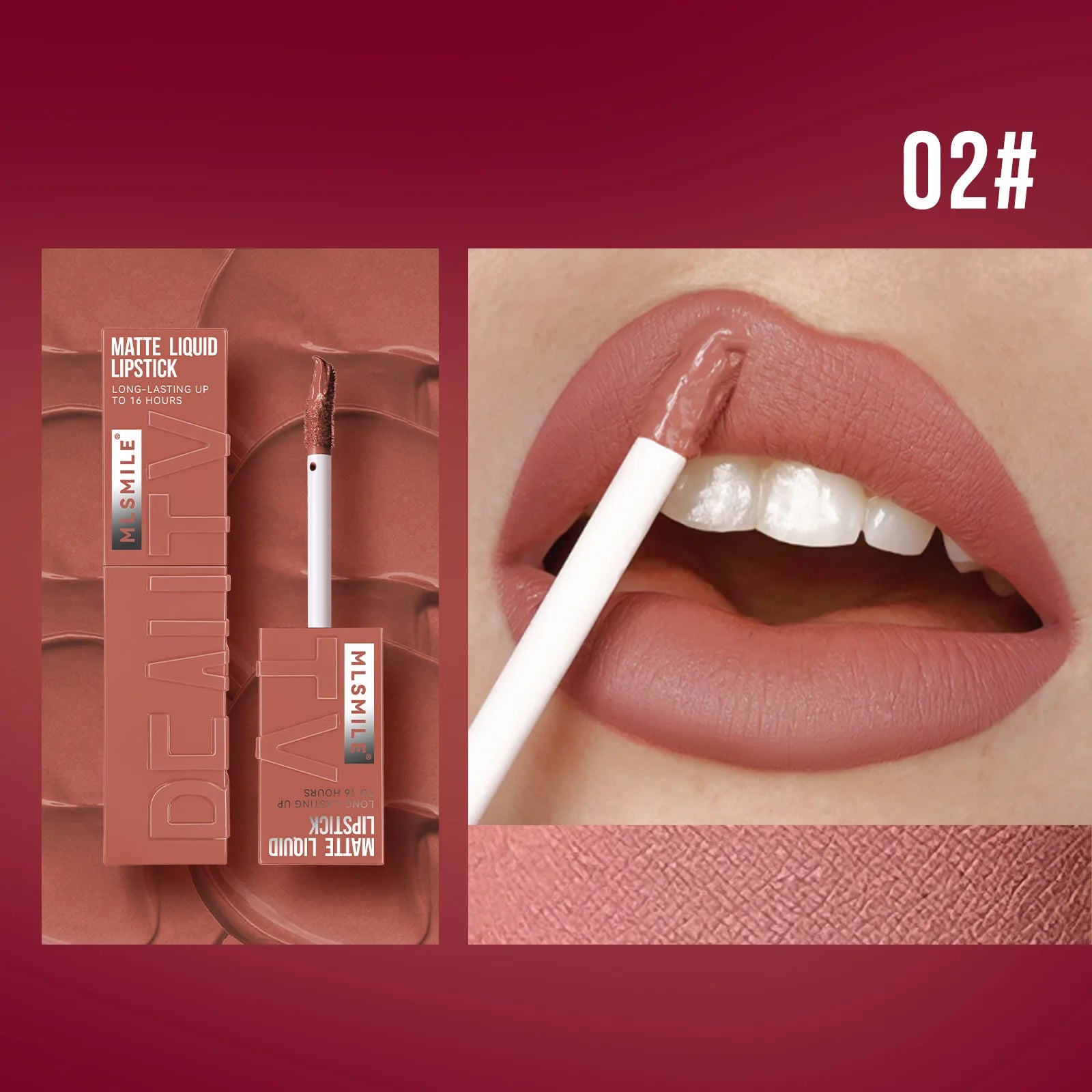 Rouge à Lèvres Liquide Satin Velours – Anti-Adhésif, Imperméable & Longue Durée