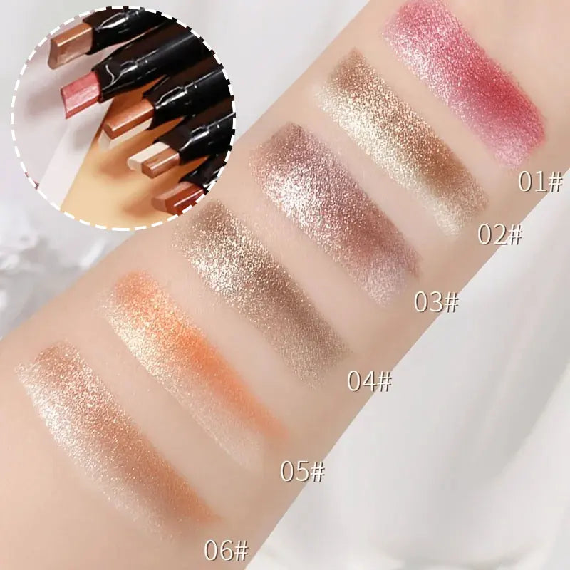 Bâton Fard à Paupières Double Couleur – Dégradé Scintillant & Effet Métallique Waterproof