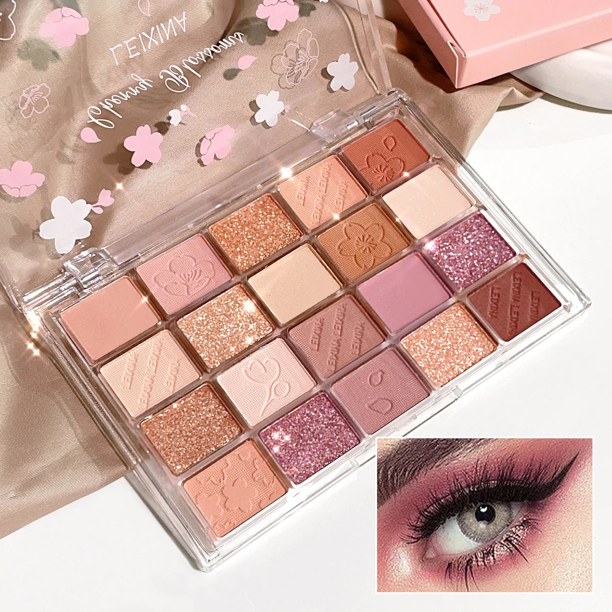 Plateau de Fard à Paupières 20 Couleurs – Maquillage Mat & Scintillant, Haute Pigmentation