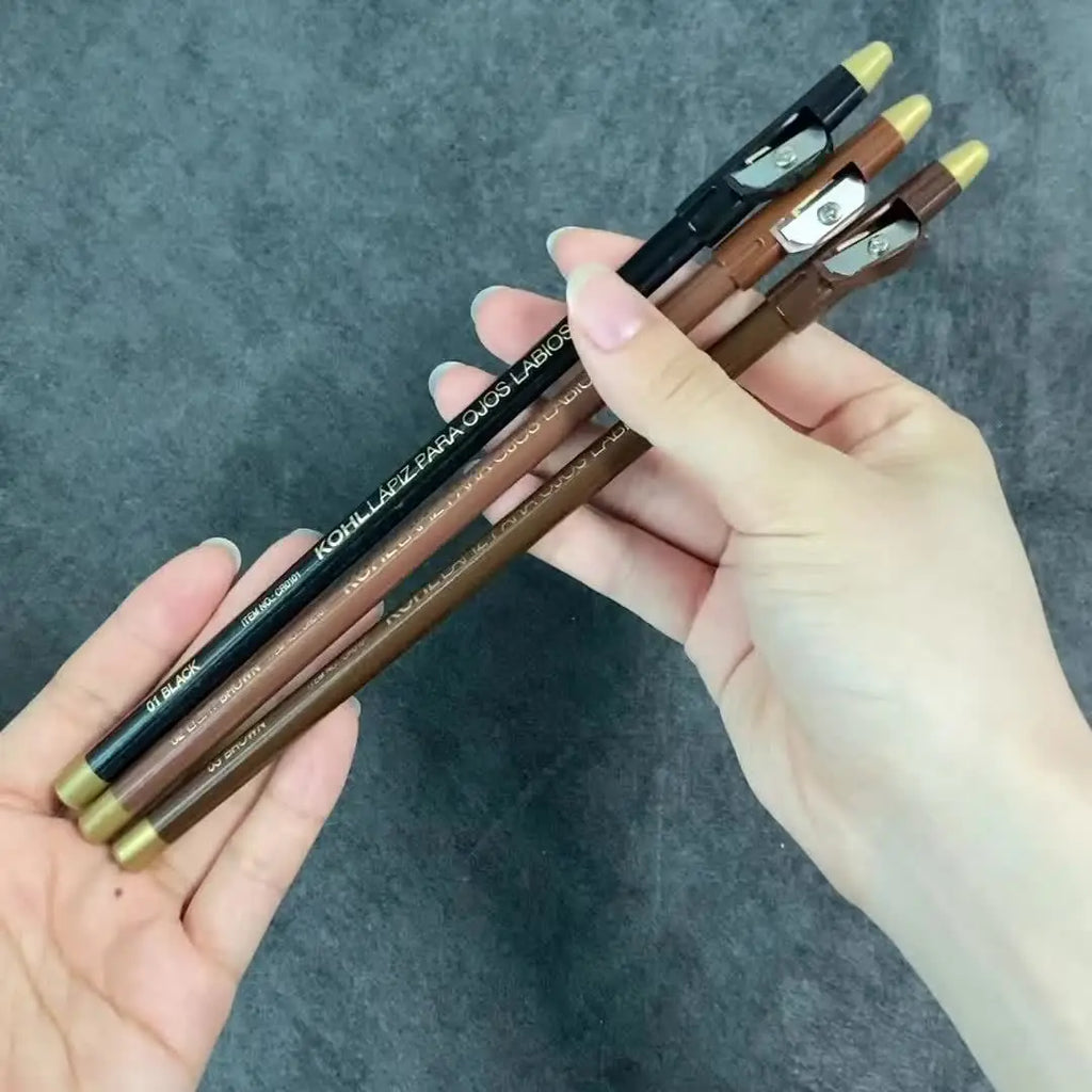 Set de 3 Crayons Eyeliner, Sourcils et Lèvres 3-en-1