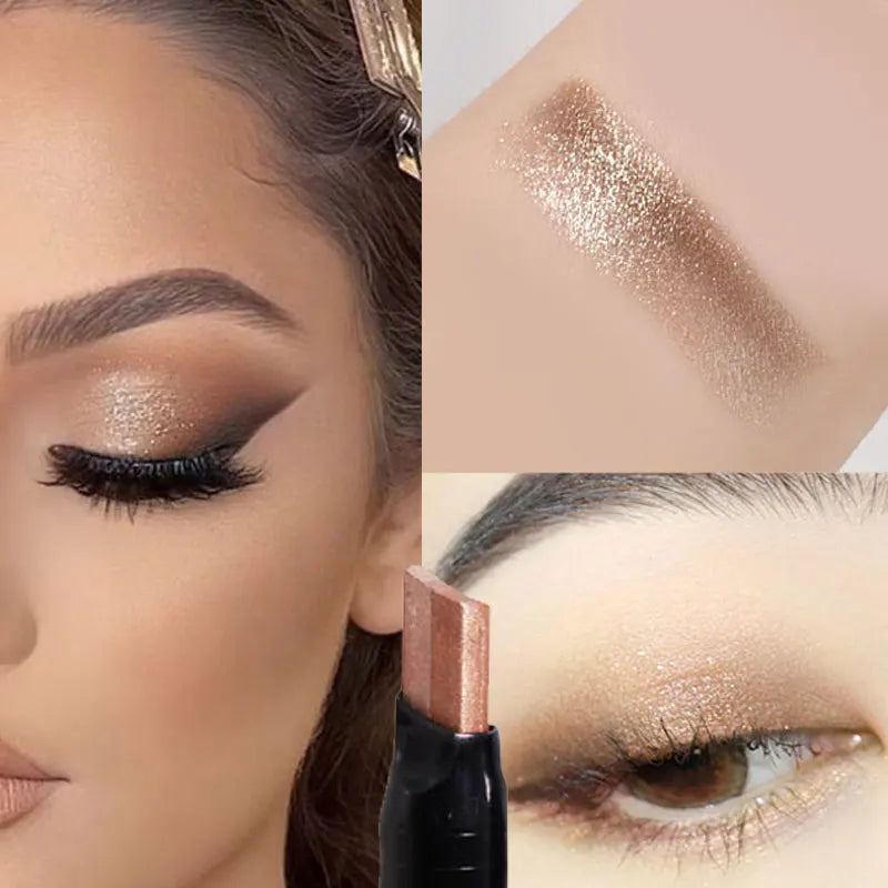 Bâton Fard à Paupières Double Couleur – Dégradé Scintillant & Effet Métallique Waterproof