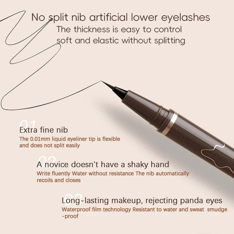 Stylo Eyeliner Imperméable – Pointe Très Fine, Séchage Rapide & Longue Tenue