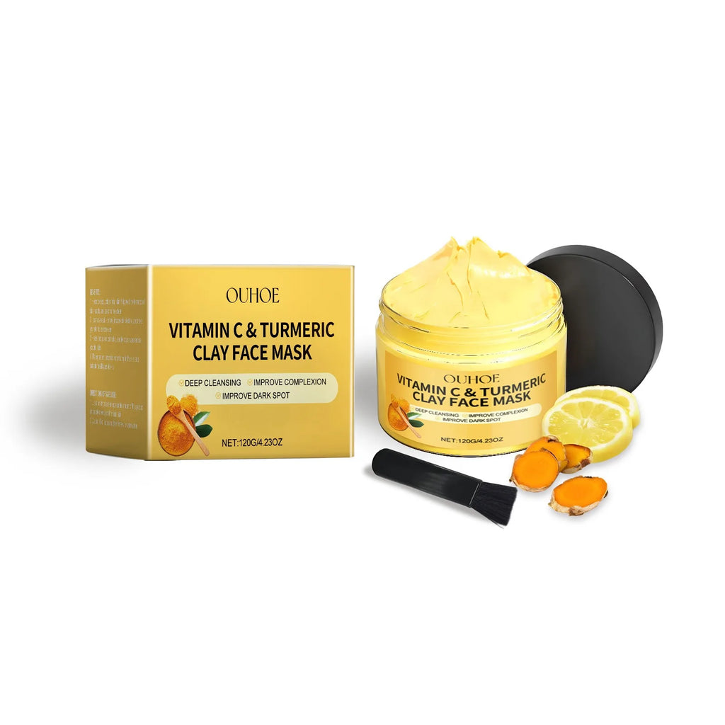 Masque Facial Exfoliant à la Vitamine C & Curcuma – Nettoyage en Profondeur et Traitement Anti-Acné