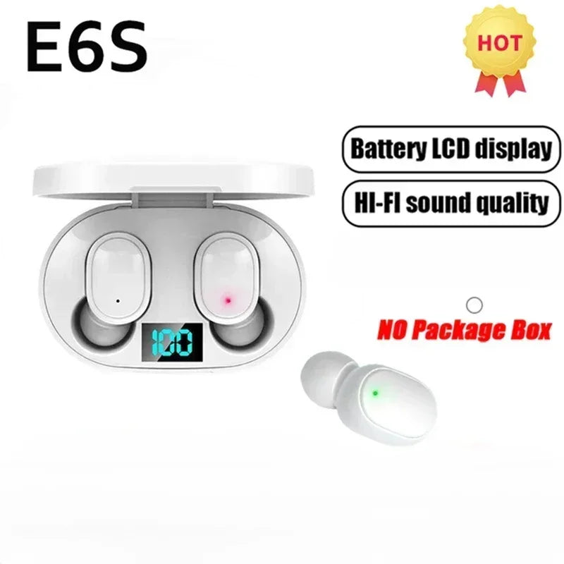 Écouteurs sans Fil Bluetooth E6S – TWS (True Wireless Stereo) avec Boîtier de Charge