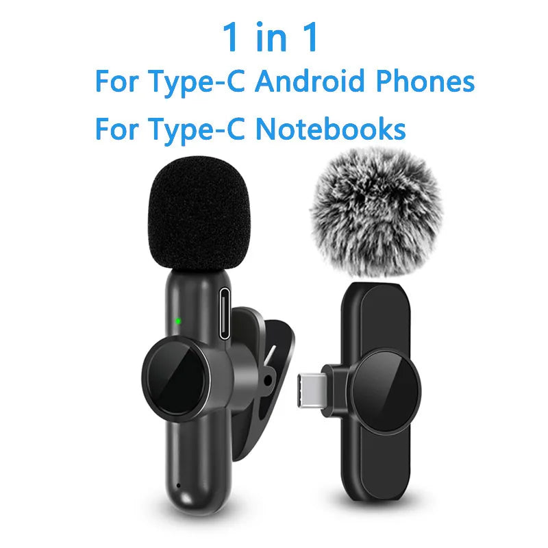 Microphone Lavallière sans fil 2.4G – Audio et Vidéo Haute Qualité