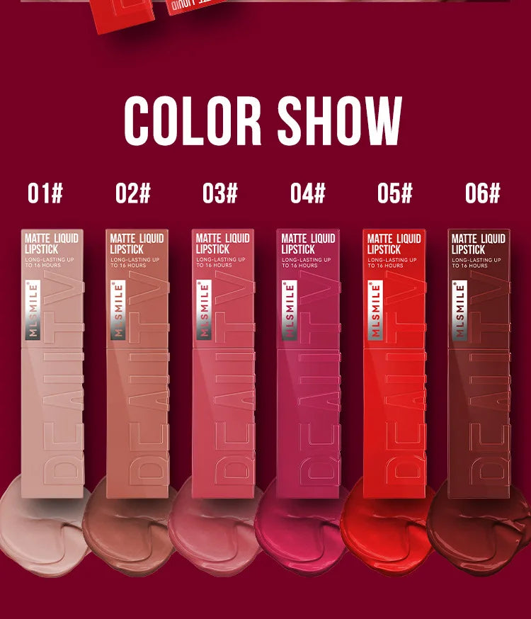 Rouge à Lèvres Liquide Satin Velours – Anti-Adhésif, Imperméable & Longue Durée
