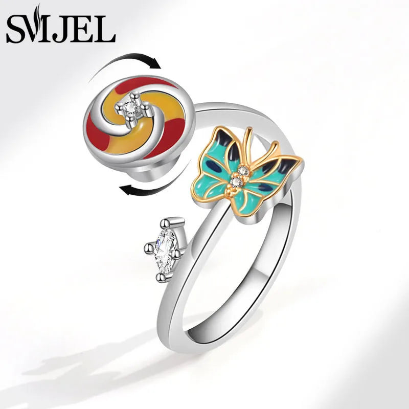 Bague Rotative Anti-Stress de Luxe –  Cristal, Tendance, Luxueux