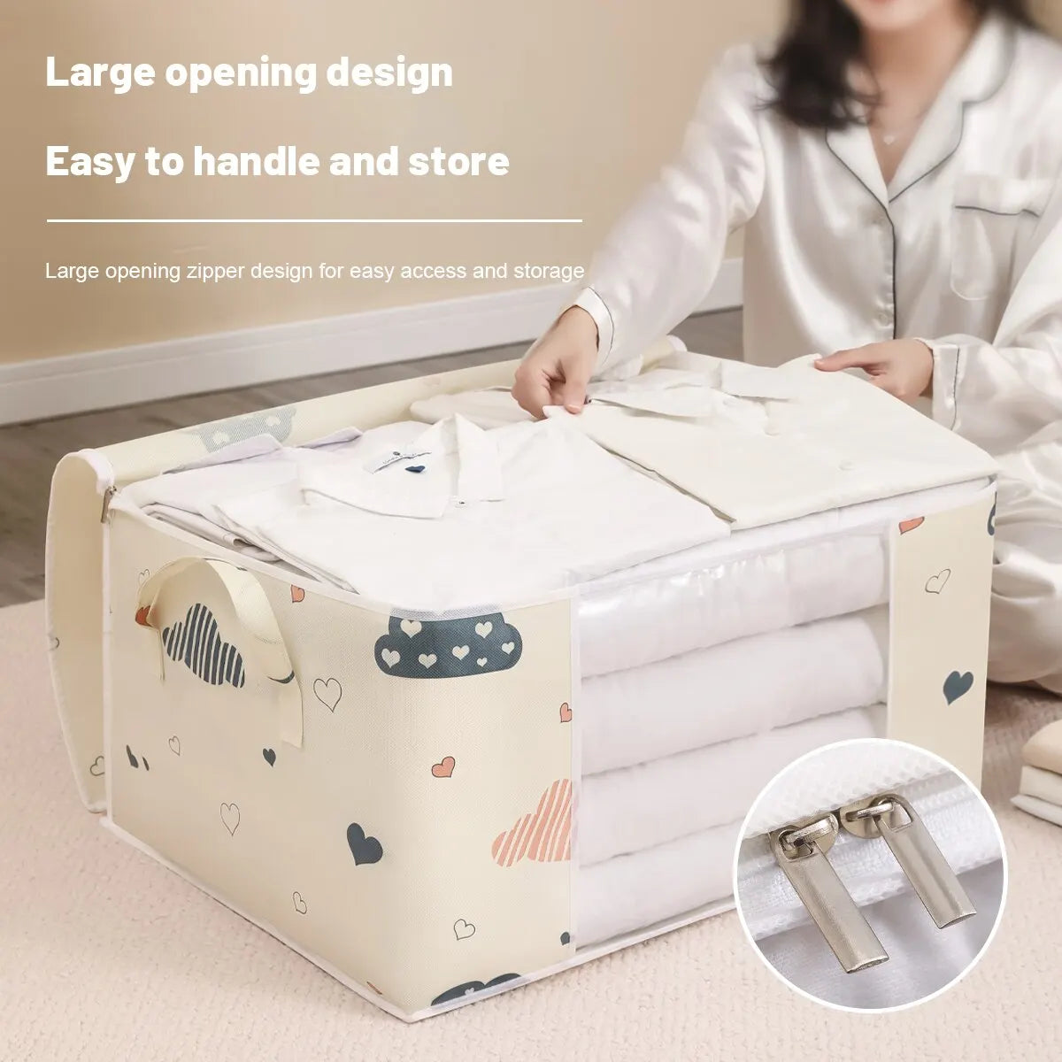 Sac de Rangement Grande Capacité avec Poignée