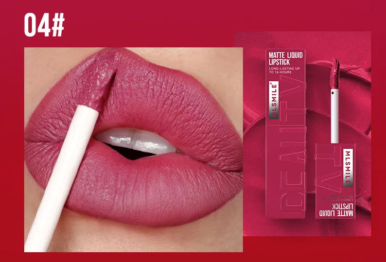 Rouge à Lèvres Liquide Satin Velours – Anti-Adhésif, Imperméable & Longue Durée