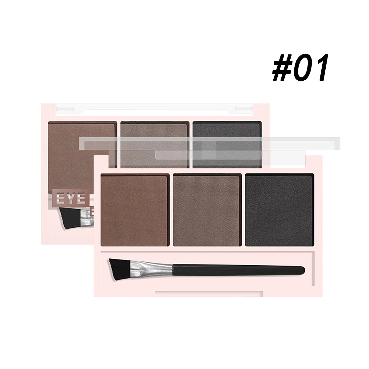 Ensemble de Poudre à Sourcils 3 Couleurs avec Pinceau