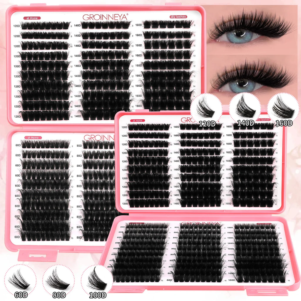 Cils Individuels DIY Effet œil de Chat, Volume Moelleux, Plateau Mixte