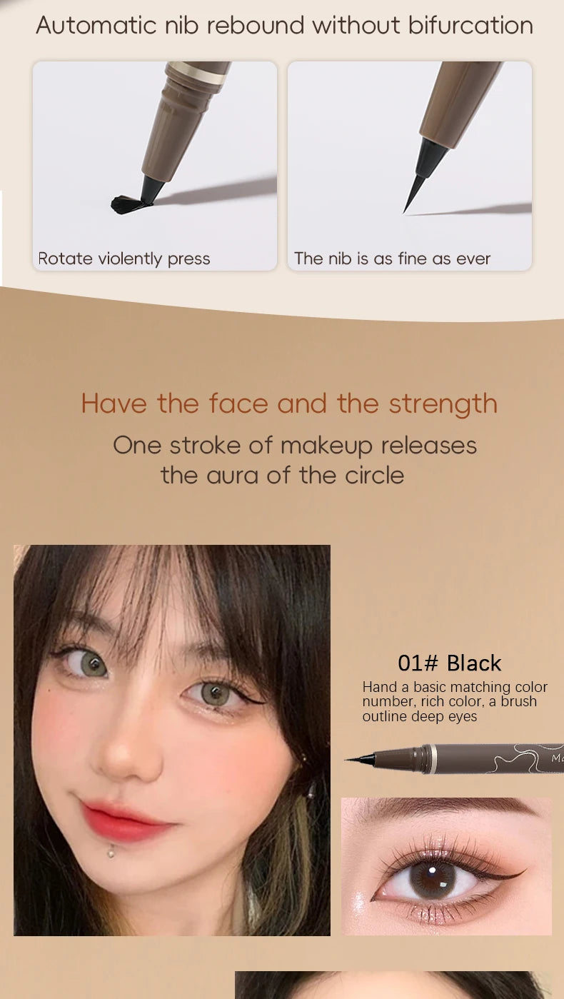 Stylo Eyeliner Imperméable – Pointe Très Fine, Séchage Rapide & Longue Tenue