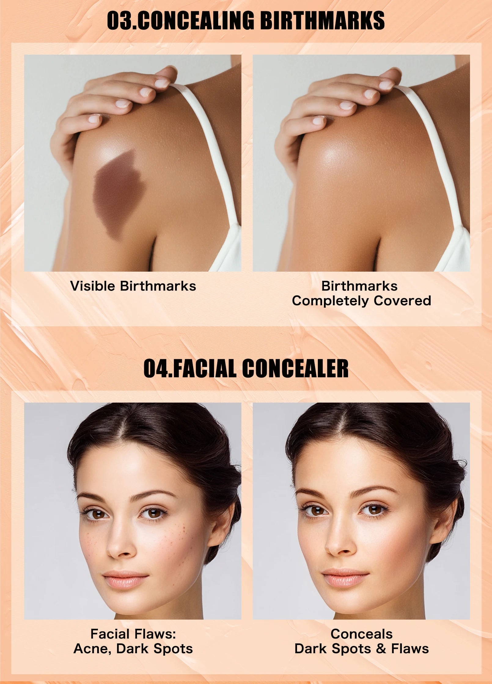 Bâton Correcteur & Fond de Teint 2 en 1 – Couvre-Cernes, Imperméable & Maquillage Impeccable