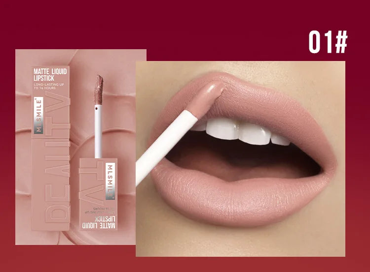 Rouge à Lèvres Liquide Satin Velours – Anti-Adhésif, Imperméable & Longue Durée