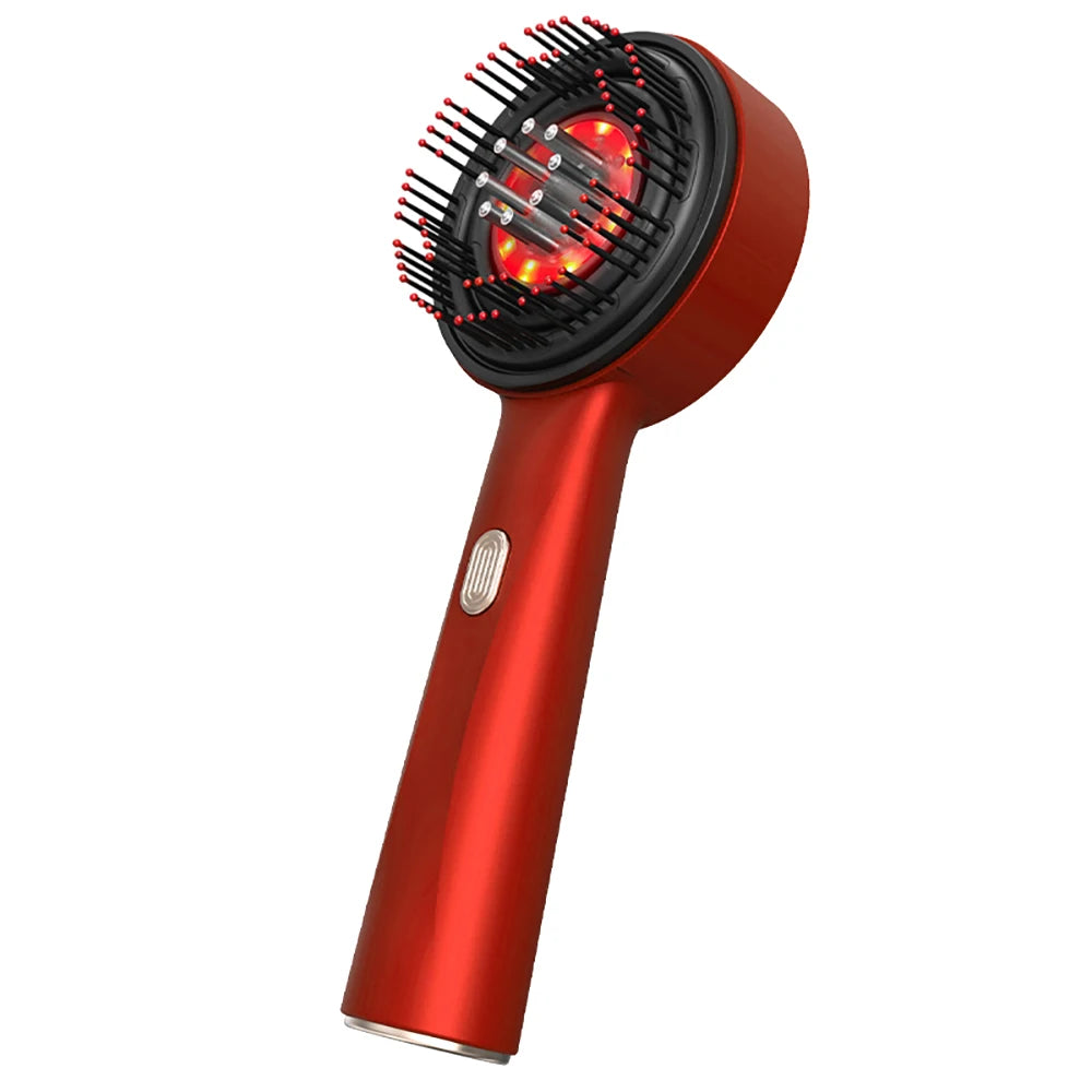 Peigne de Massage Électrique à Vibrations – Thérapie Lumière Rouge & Croissance des Cheveux - USB Inclus