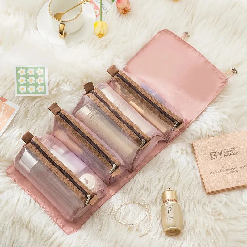 Trousse de Beauté Détachable 4 en 1 – Grande Capacité, Pliable et Portable pour Voyage et Déplacement