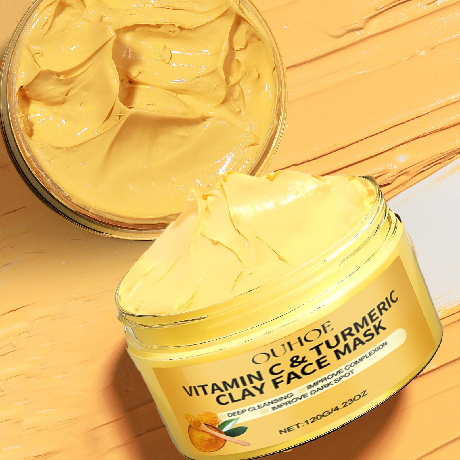 Masque Facial Exfoliant à la Vitamine C & Curcuma – Nettoyage en Profondeur et Traitement Anti-Acné