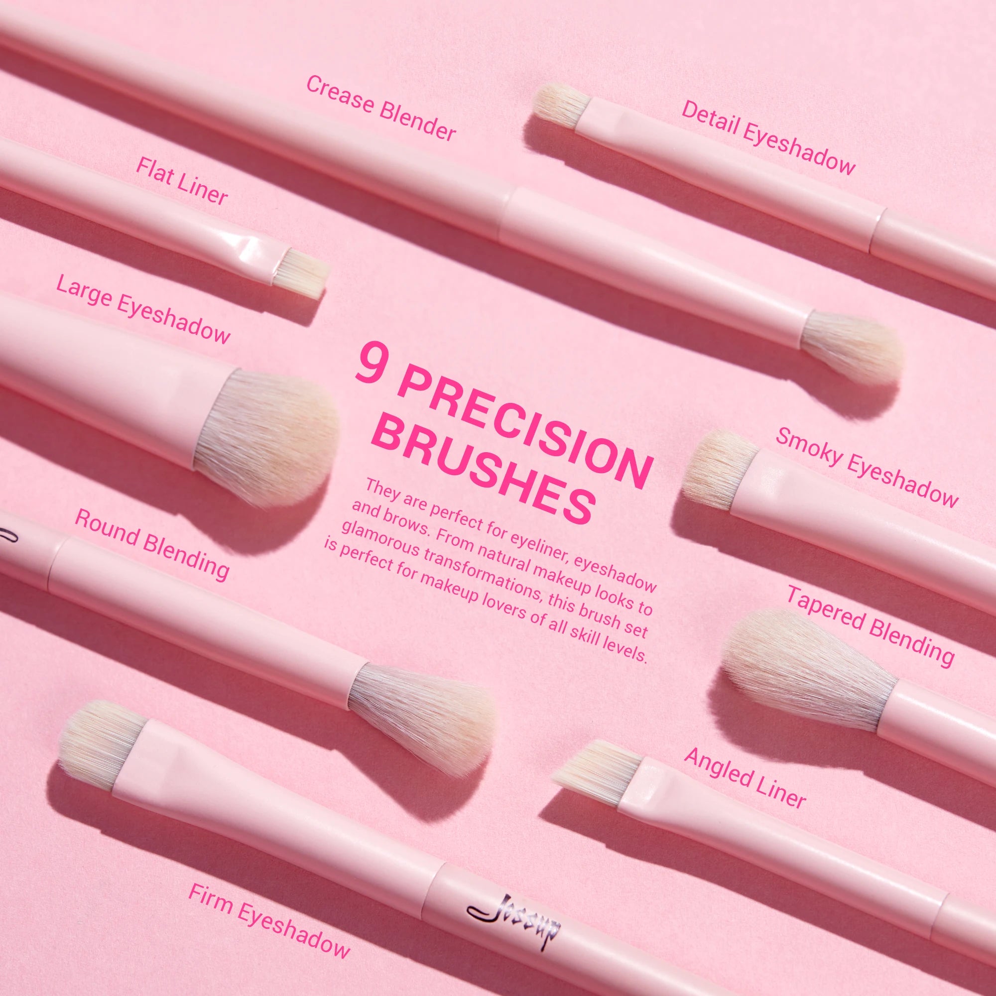 Set de Pinceaux de Maquillage Professionnel Rose Premium avec Poil Vegan – 14 pièces