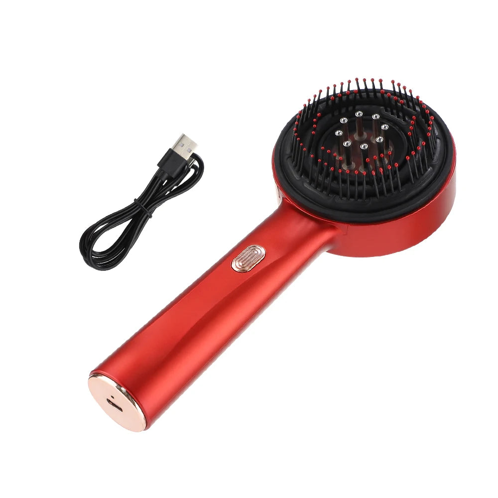 Peigne de Massage Électrique à Vibrations – Thérapie Lumière Rouge & Croissance des Cheveux - USB Inclus