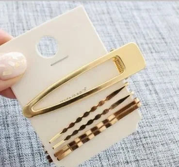 Korea Simple Metal Hair Clips for Women Geometric Rhombus Gold Silver Color Hairpins Hair Accessories Barrettes Clips