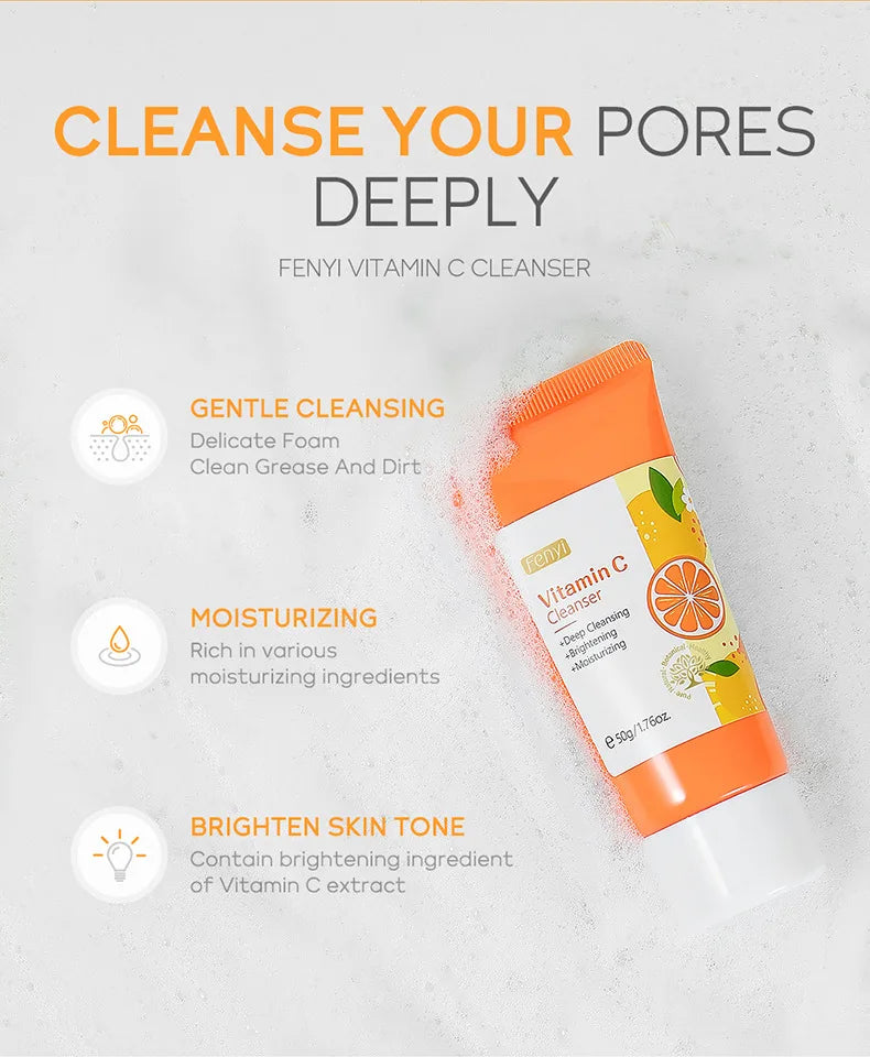 Nettoyant Visage à la Vitamine C – Nettoyage Profond & Teint Éclatant