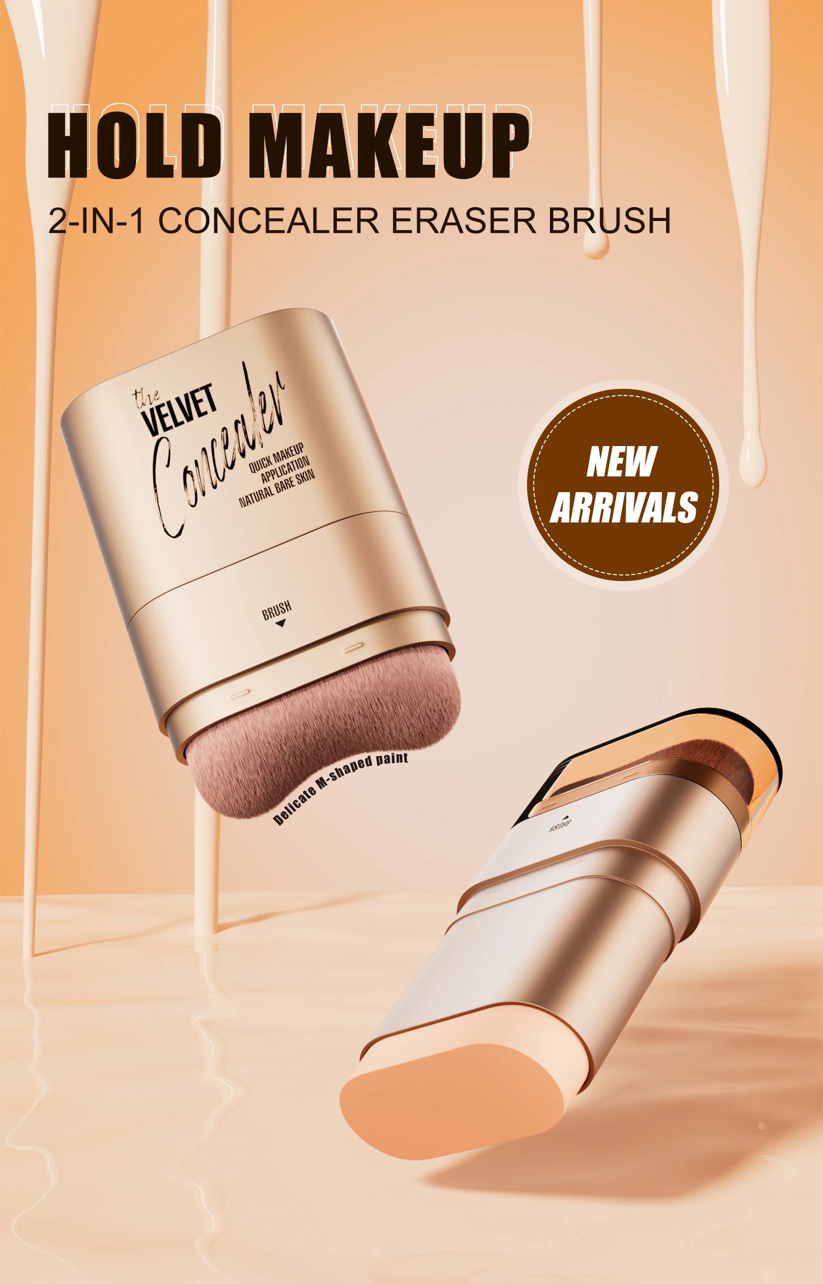 Bâton Correcteur & Fond de Teint 2 en 1 – Couvre-Cernes, Imperméable & Maquillage Impeccable