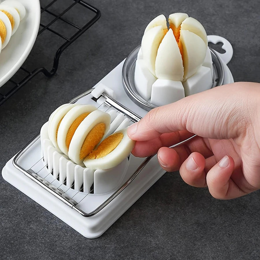 Coupe-Œufs Multifonction 2 en 1 en Polypropylène – Trancheuse à Fil d’Acier Inoxydable, Accessoire de Cuisine Pratique